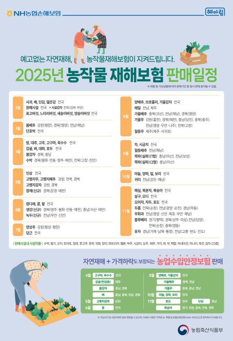 "농작물 재해보험, 농업수입안정보험" 가입 신청 하세요 기사 이미지